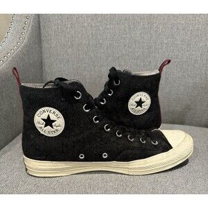 Mens 10 woman 12 Converse CTAS 70 Hi Heritage Felt Black Egret Shoes $95 157481C